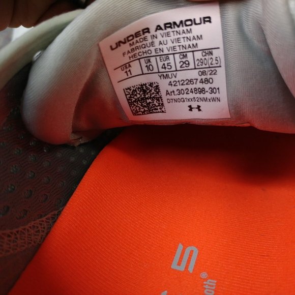 Under Armour Hovr Sonic Mens Running Shoes Size 11 Trainers Sneakers Orange Low - Picture 3 of 10